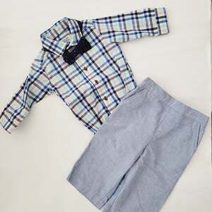 Plaid bowtie outfit size 6-9M